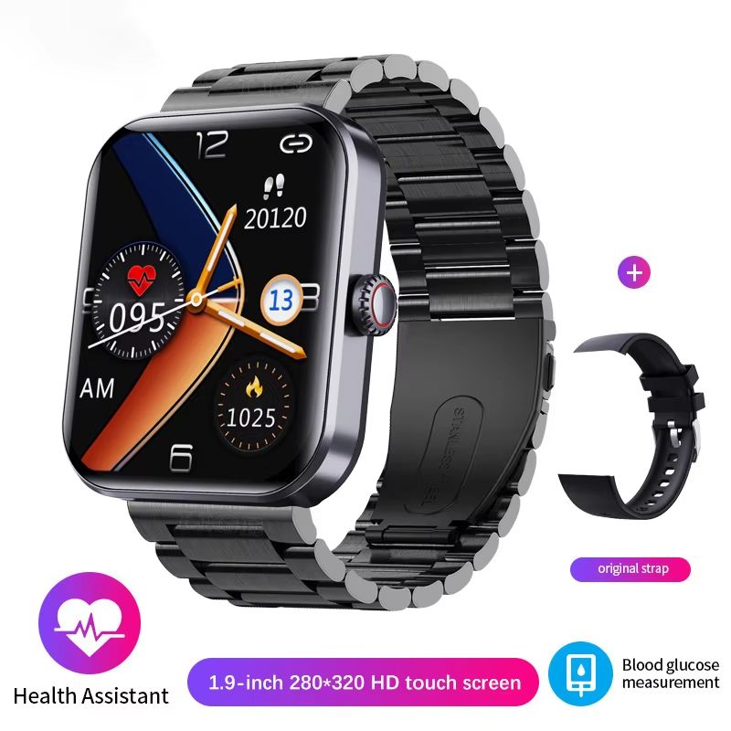 1.91-inch High-definition Large Screen Women Smart Watch Blood Oxygen Sugar 50+ Sport Men Smartwatch Temperature Monitoring