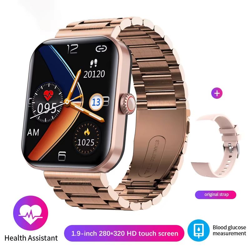 1.91-inch High-definition Large Screen Women Smart Watch Blood Oxygen Sugar 50+ Sport Men Smartwatch Temperature Monitoring