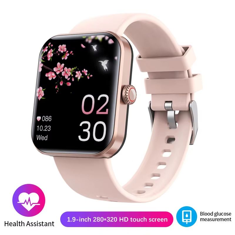 1.91-inch High-definition Large Screen Women Smart Watch Blood Oxygen Sugar 50+ Sport Men Smartwatch Temperature Monitoring