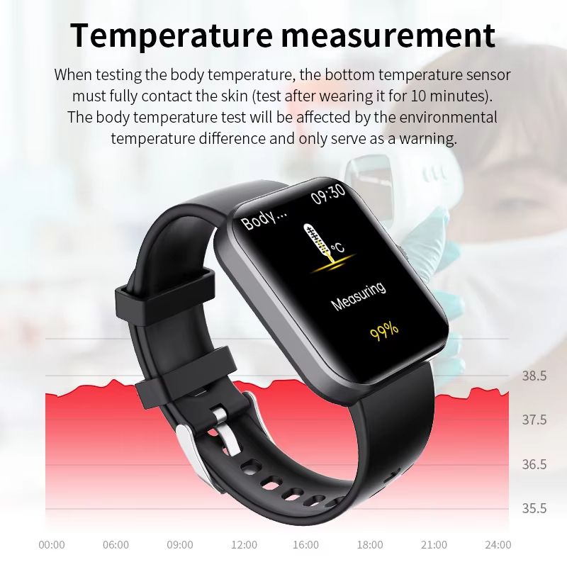 1.91-inch High-definition Large Screen Women Smart Watch Blood Oxygen Sugar 50+ Sport Men Smartwatch Temperature Monitoring