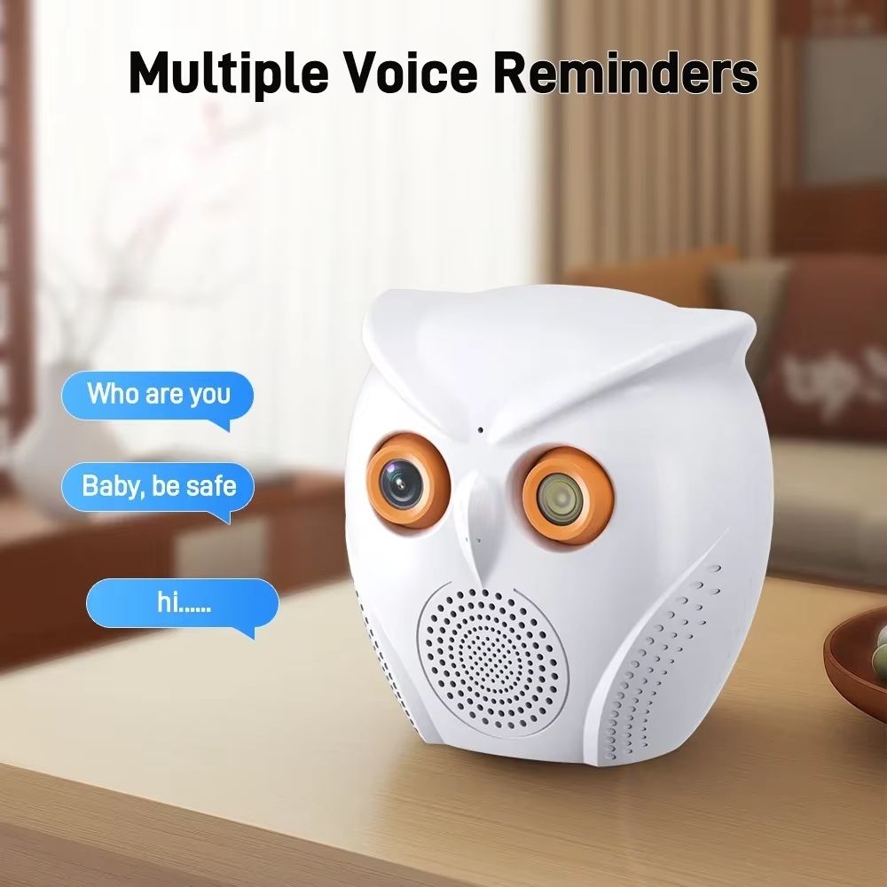Owl Design 5MP WiFi Camera Motion Detection Mini Indoor Camera Color Night Vision Two Way Audio Wireless Security Camera Hidden Cameras