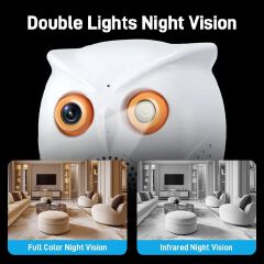Owl Design 5MP WiFi Camera Motion Detection Mini Indoor Camera Color Night Vision Two Way Audio Wireless Security Camera Hidden Cameras