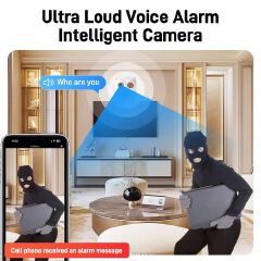 Owl Design 5MP WiFi Camera Motion Detection Mini Indoor Camera Color Night Vision Two Way Audio Wireless Security Camera Hidden Cameras