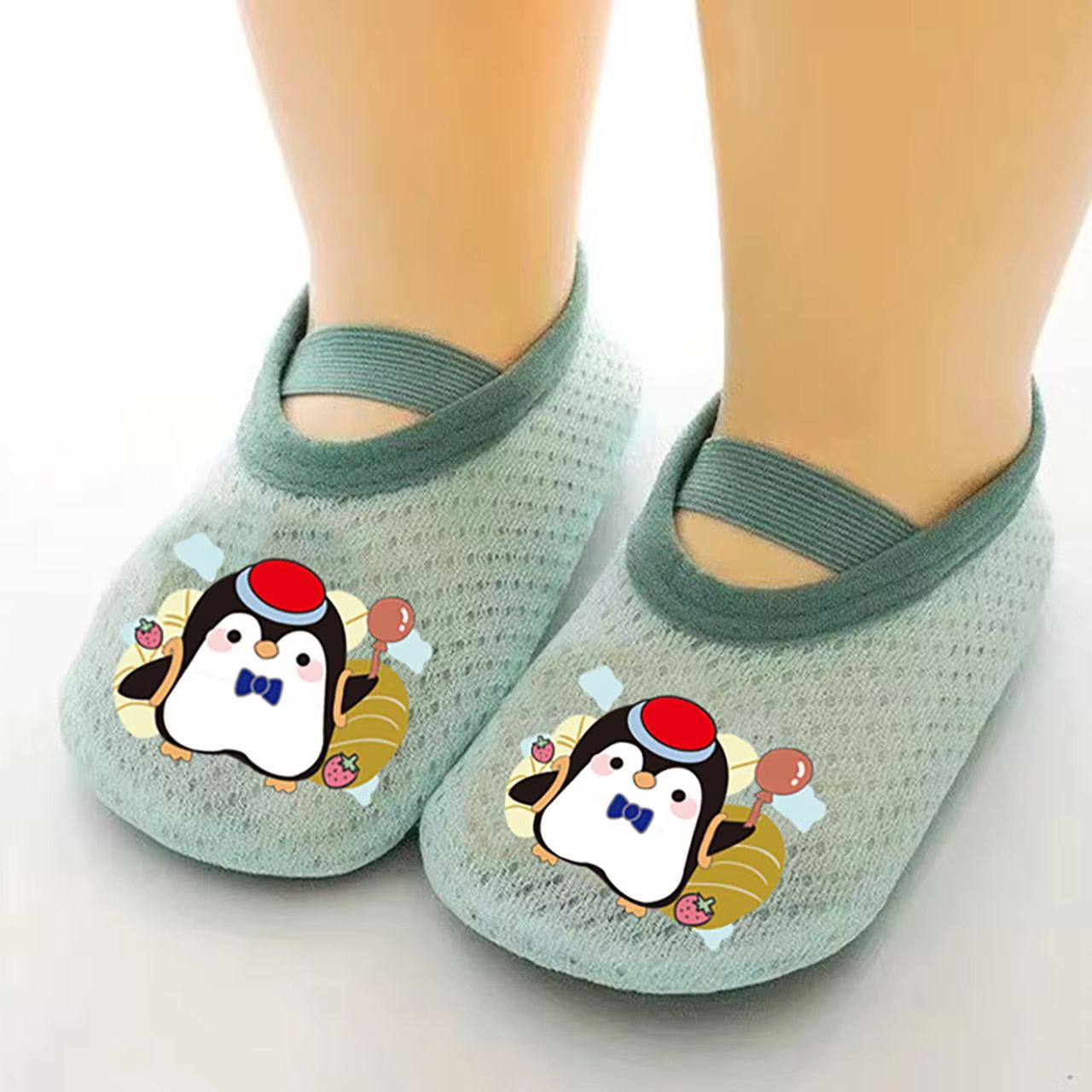 Summer Mesh Breathable Baby Floor Socks Cute Cartoon Boy Girl Anti-Slip Fist Walkers Thin Kids Casual Short Socks