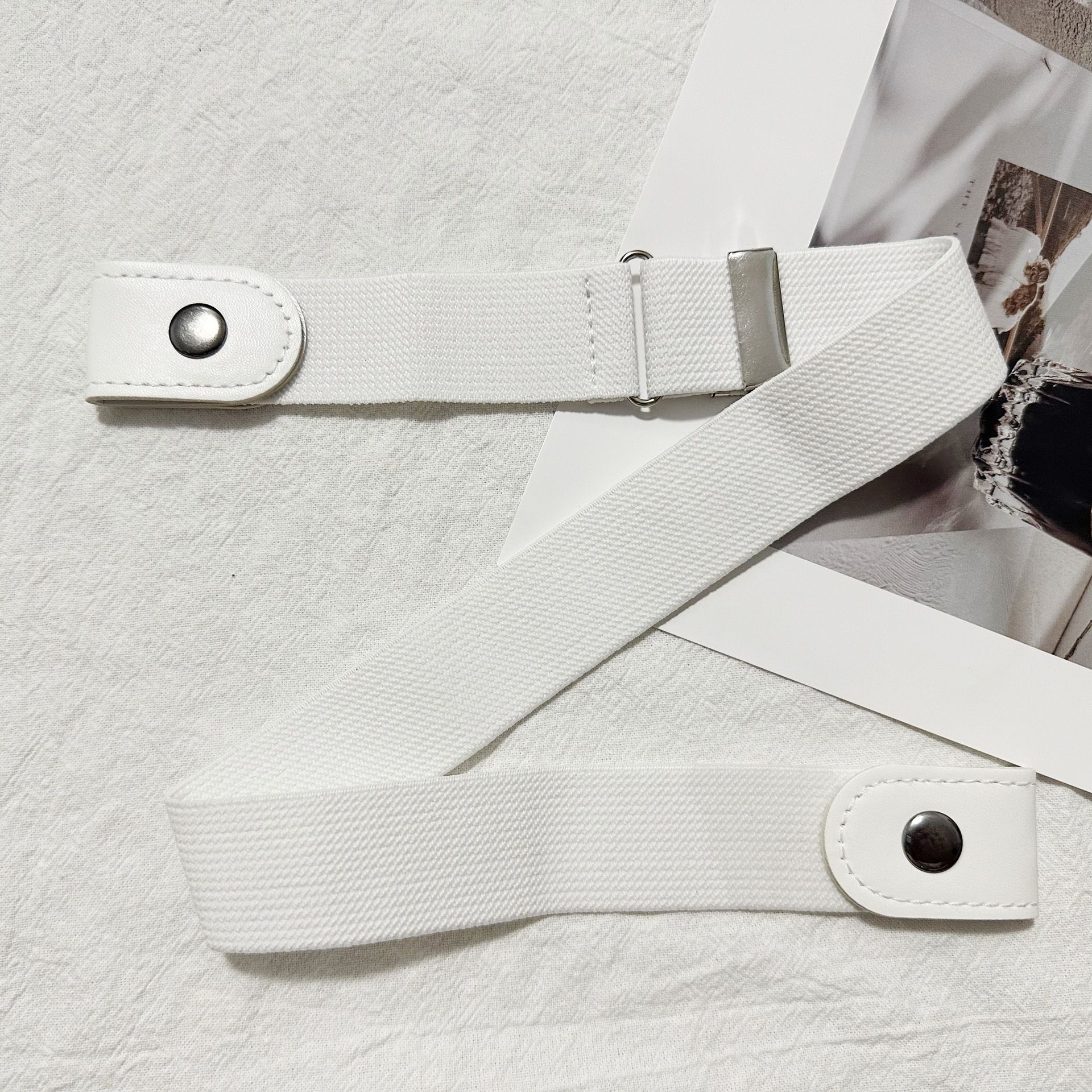 Canvas Adjustable Elastic Waist Band Invisible Belt Buckle-Free Belts for Women Men Jean Pants Dress No Buckle Easy To Wear