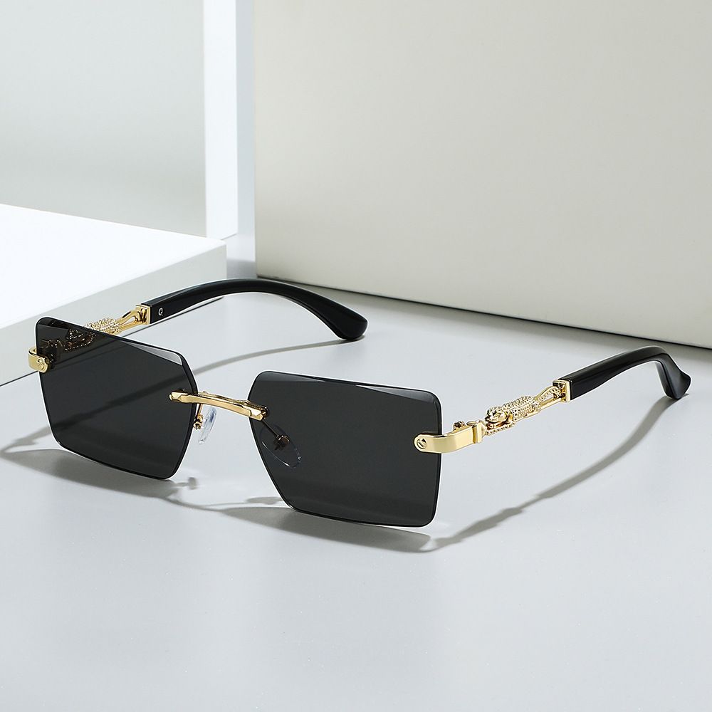 Rimless Sunglasses Rectangle Women Men Shades Small Square Sun Glasses For Female Male Beach Vacation Travel Eyewear