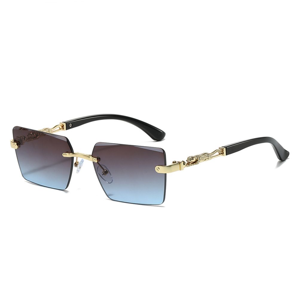 Rimless Sunglasses Rectangle Women Men Shades Small Square Sun Glasses For Female Male Beach Vacation Travel Eyewear