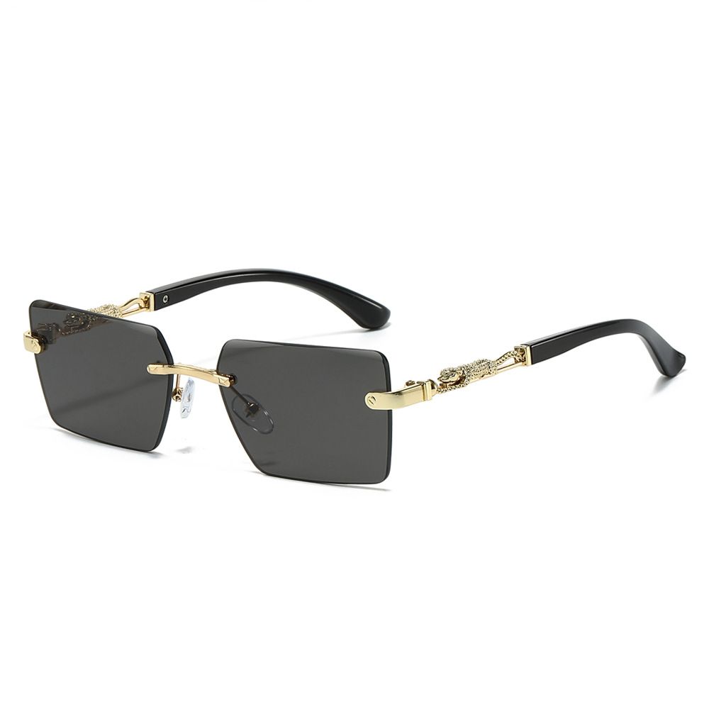 Rimless Sunglasses Rectangle Women Men Shades Small Square Sun Glasses For Female Male Beach Vacation Travel Eyewear