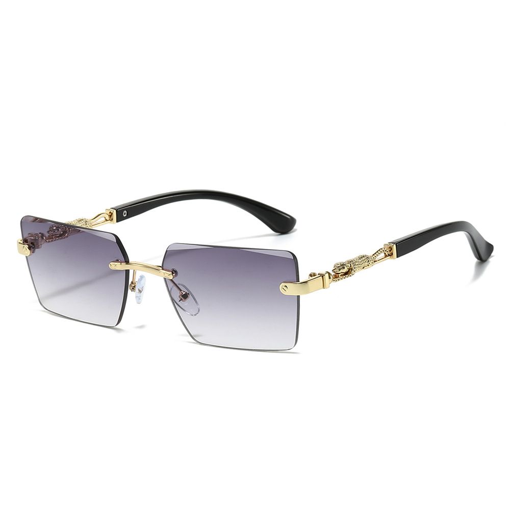 Rimless Sunglasses Rectangle Women Men Shades Small Square Sun Glasses For Female Male Beach Vacation Travel Eyewear