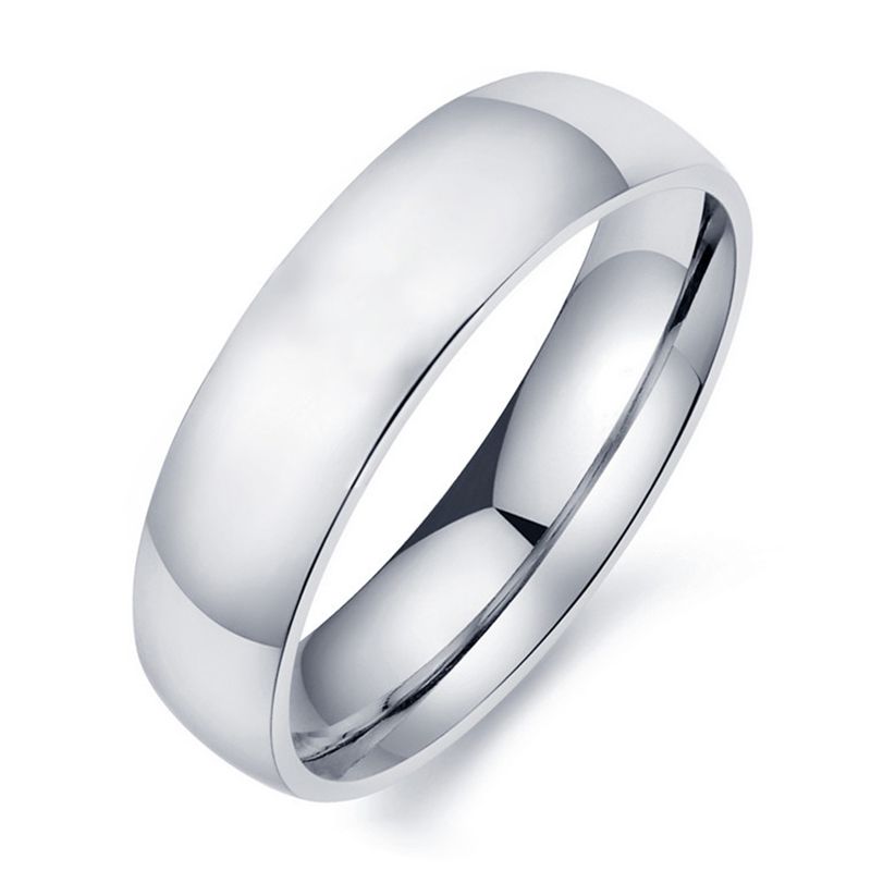 Shining Big White Stones Wedding Couple Rings 6mm Gold Color Stainless Steel Lovers Women Engagement Jewelry