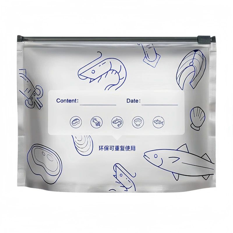 10Pcs/Bag Large Capacity Aluminum Foil Food Bag Leakproof Freezer Safe Kitchen Fresh Bag Fresh-keeping Reusable Zip Lock Bag