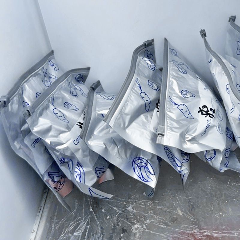 10Pcs/Bag Large Capacity Aluminum Foil Food Bag Leakproof Freezer Safe Kitchen Fresh Bag Fresh-keeping Reusable Zip Lock Bag