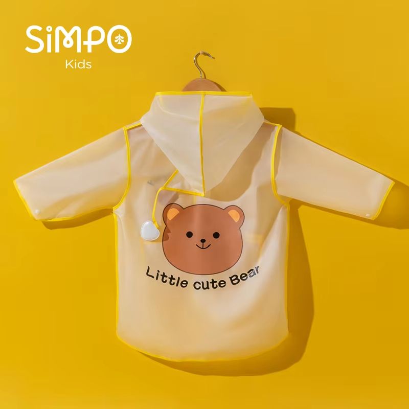 Children's Raincoat Boys And Girls Transparent Poncho Waterproof Kindergarten Rainwear Kids‘ EVA Raincoat With Storage Bag