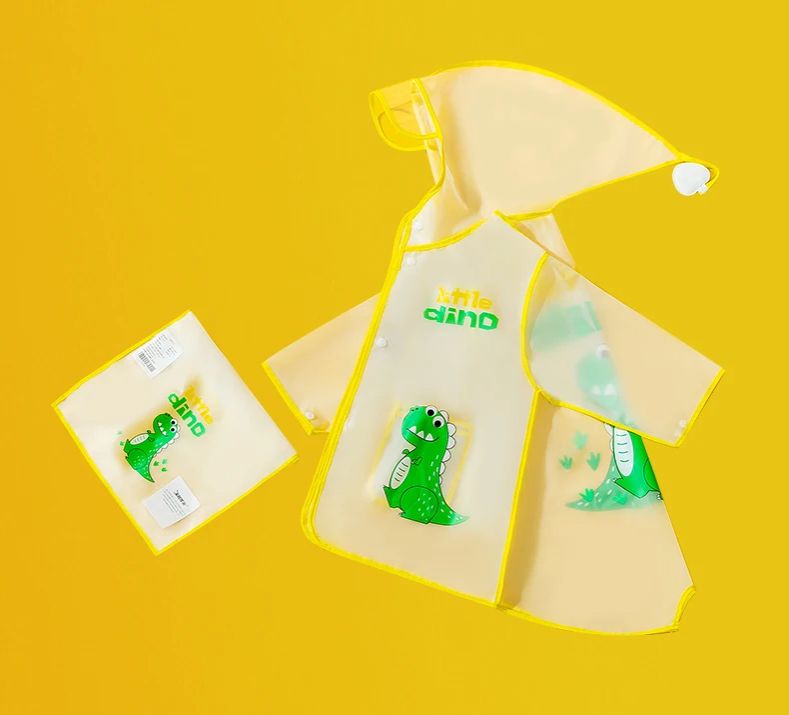 Children's Raincoat Boys And Girls Transparent Poncho Waterproof Kindergarten Rainwear Kids‘ EVA Raincoat With Storage Bag