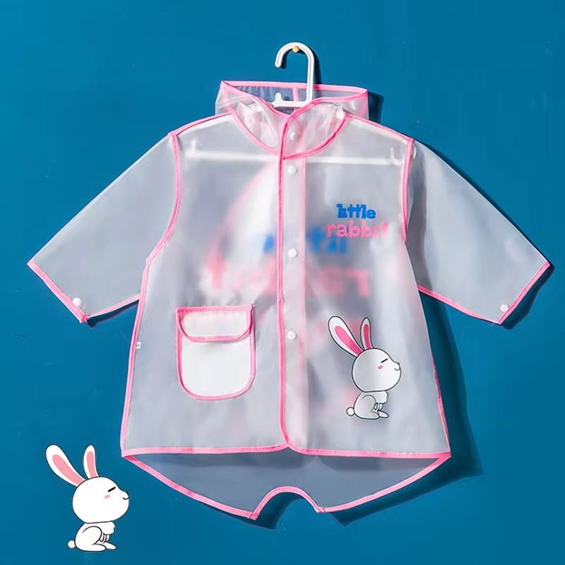 Children's Raincoat Boys And Girls Transparent Poncho Waterproof Kindergarten Rainwear Kids‘ EVA Raincoat With Storage Bag