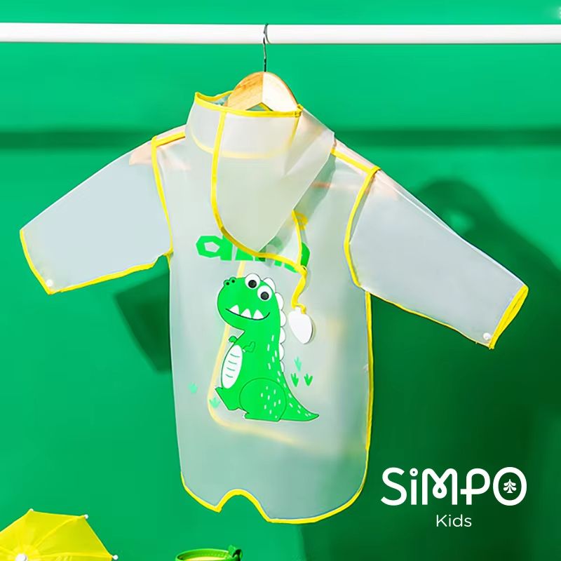 Children's Raincoat Boys And Girls Transparent Poncho Waterproof Kindergarten Rainwear Kids‘ EVA Raincoat With Storage Bag