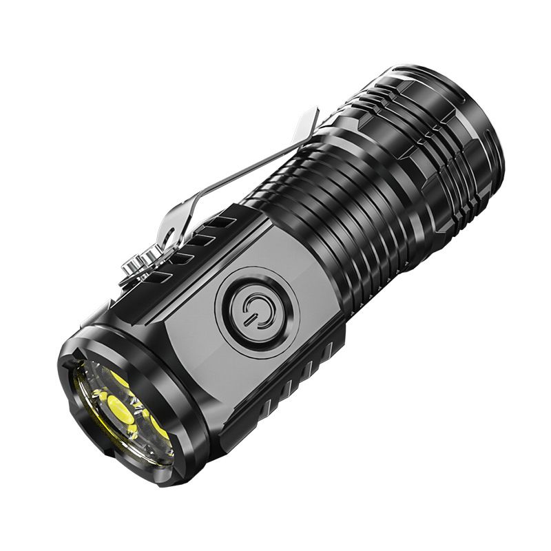 MINI LED Flashlight Rechargeable Camping Light With Side Lights and Lampshade Tail with Magnet Suitable for Exploring, Camping