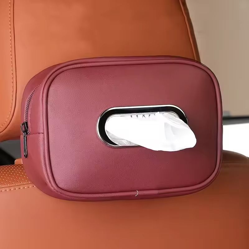 Car Tissue Box PU Leather Multi-Function tissue Storage Box for Sun Visor Seat Back Armrest Tissue Box Car interior accessories