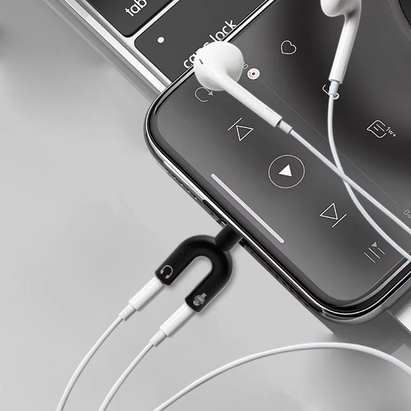 3.5mm Jack Audio Splitter Dual Headphone Microphone Y Separator Headphones Male To 2-Female Stereo U-Shaped Type Adapter AUX Cable Connector for PS4 PC Laptop Xbox Headset Earphone Mic