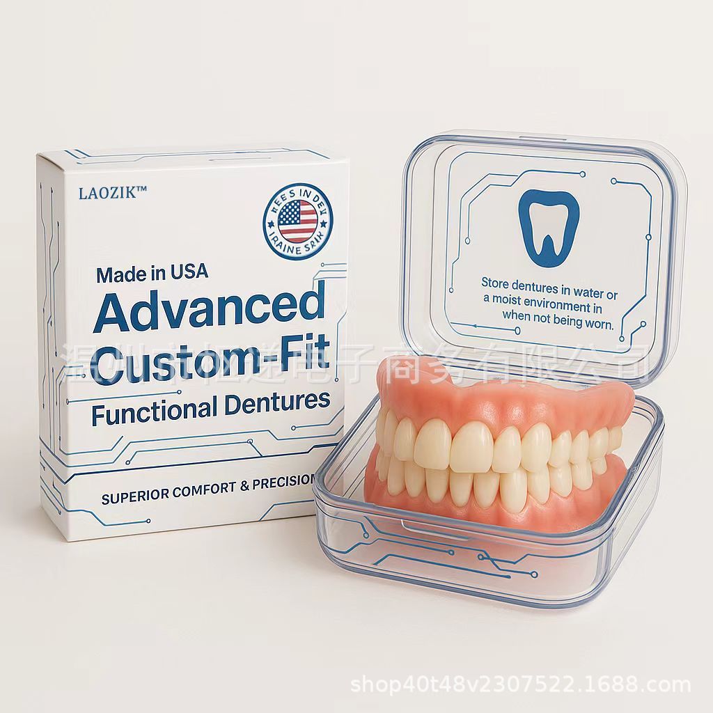 Silicone Fake Teeth Veneers (Upper & Lower) - Comfortable, Perfect Laugh, No Denture Paste, Natural Orthodontic Cover