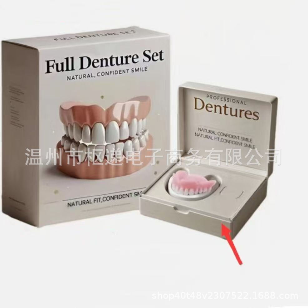 Silicone Fake Teeth Veneers (Upper & Lower) - Comfortable, Perfect Laugh, No Denture Paste, Natural Orthodontic Cover