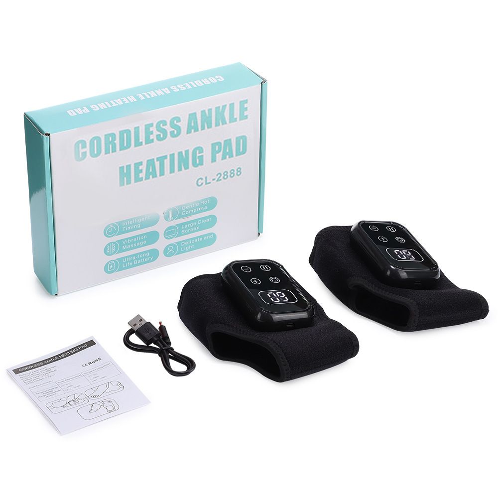 Electric Foot Heat Massager Hot Compress Vibration Ankle Massager Protector Heated Foot Wrap Support For Plantar Fasciitis