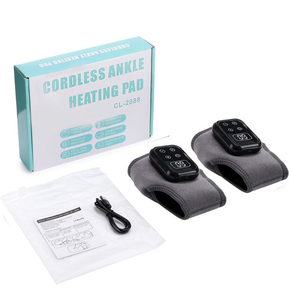 Electric Foot Heat Massager Hot Compress Vibration Ankle Massager Protector Heated Foot Wrap Support For Plantar Fasciitis