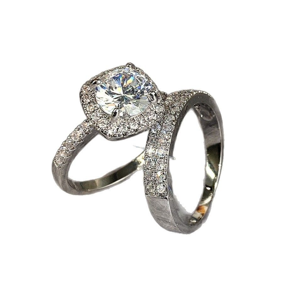 2Pcs/Set Wedding Ring for Women Jewelry Fashion Versatile Design Good Quality Female Finger Rings Proposal engagement ring