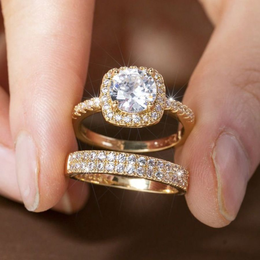 2Pcs/Set Wedding Ring for Women Jewelry Fashion Versatile Design Good Quality Female Finger Rings Proposal engagement ring