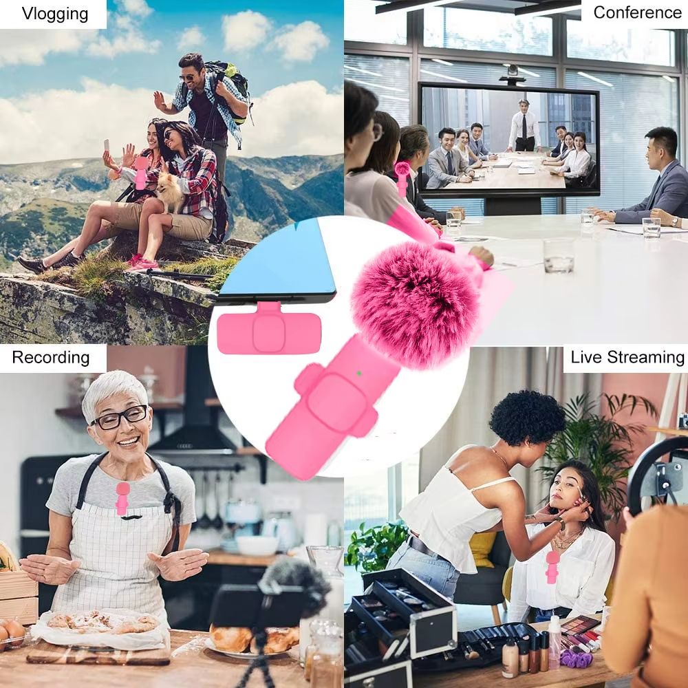 New Wireless Lavalier Microphone Portable Audio Video Recording Mini Microphone for iPhone Android PC Camera Live Gaming Phone