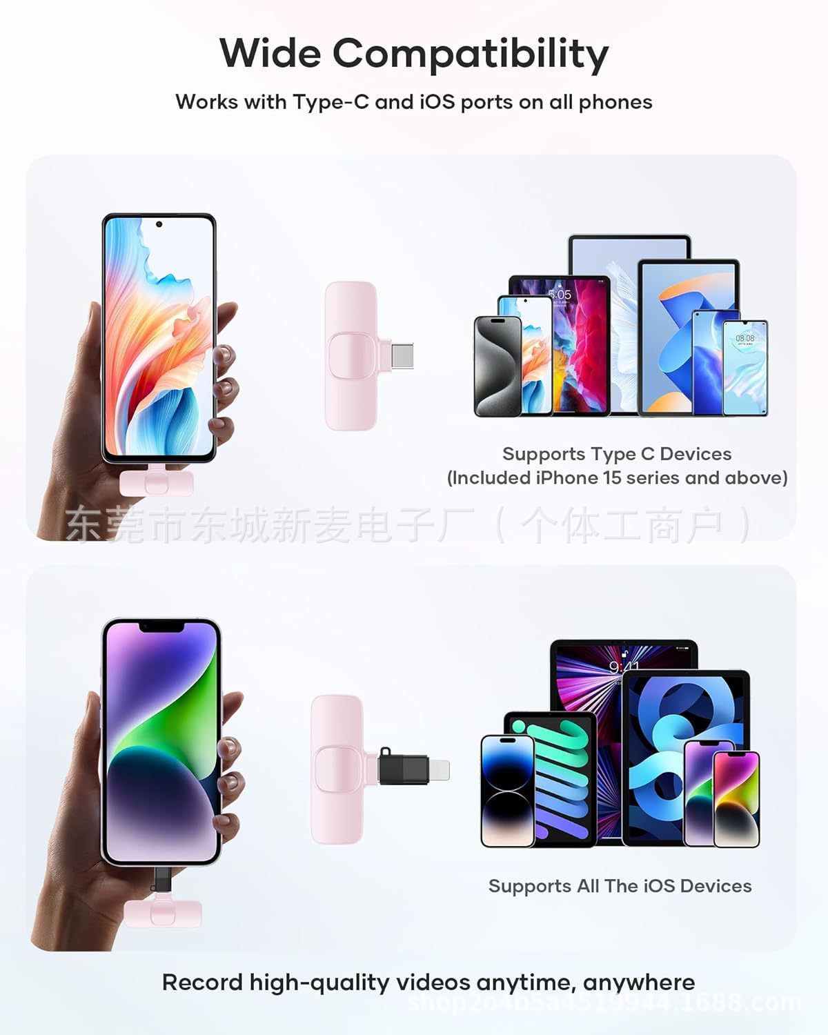 New Wireless Lavalier Microphone Portable Audio Video Recording Mini Microphone for iPhone Android PC Camera Live Gaming Phone