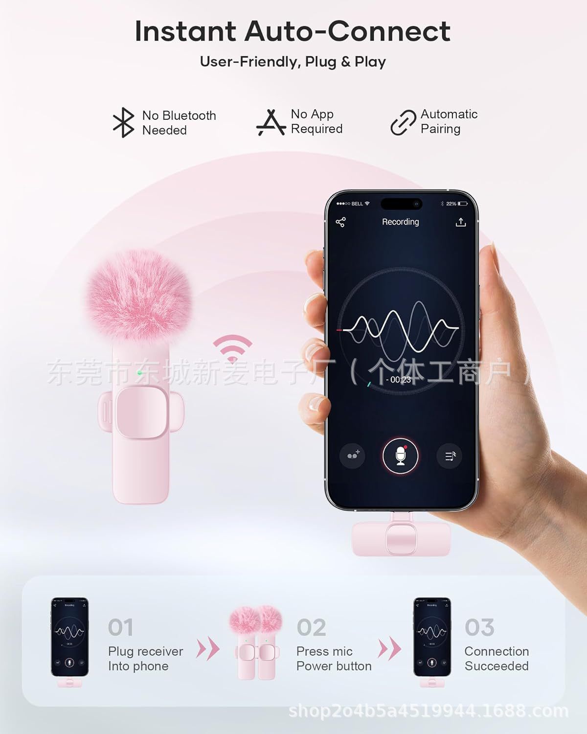 New Wireless Lavalier Microphone Portable Audio Video Recording Mini Microphone for iPhone Android PC Camera Live Gaming Phone