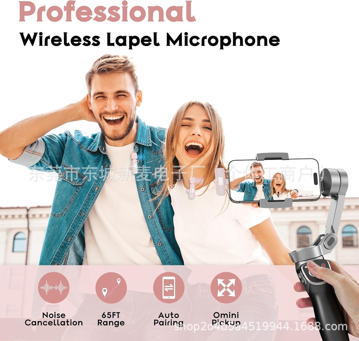 New Wireless Lavalier Microphone Portable Audio Video Recording Mini Microphone for iPhone Android PC Camera Live Gaming Phone