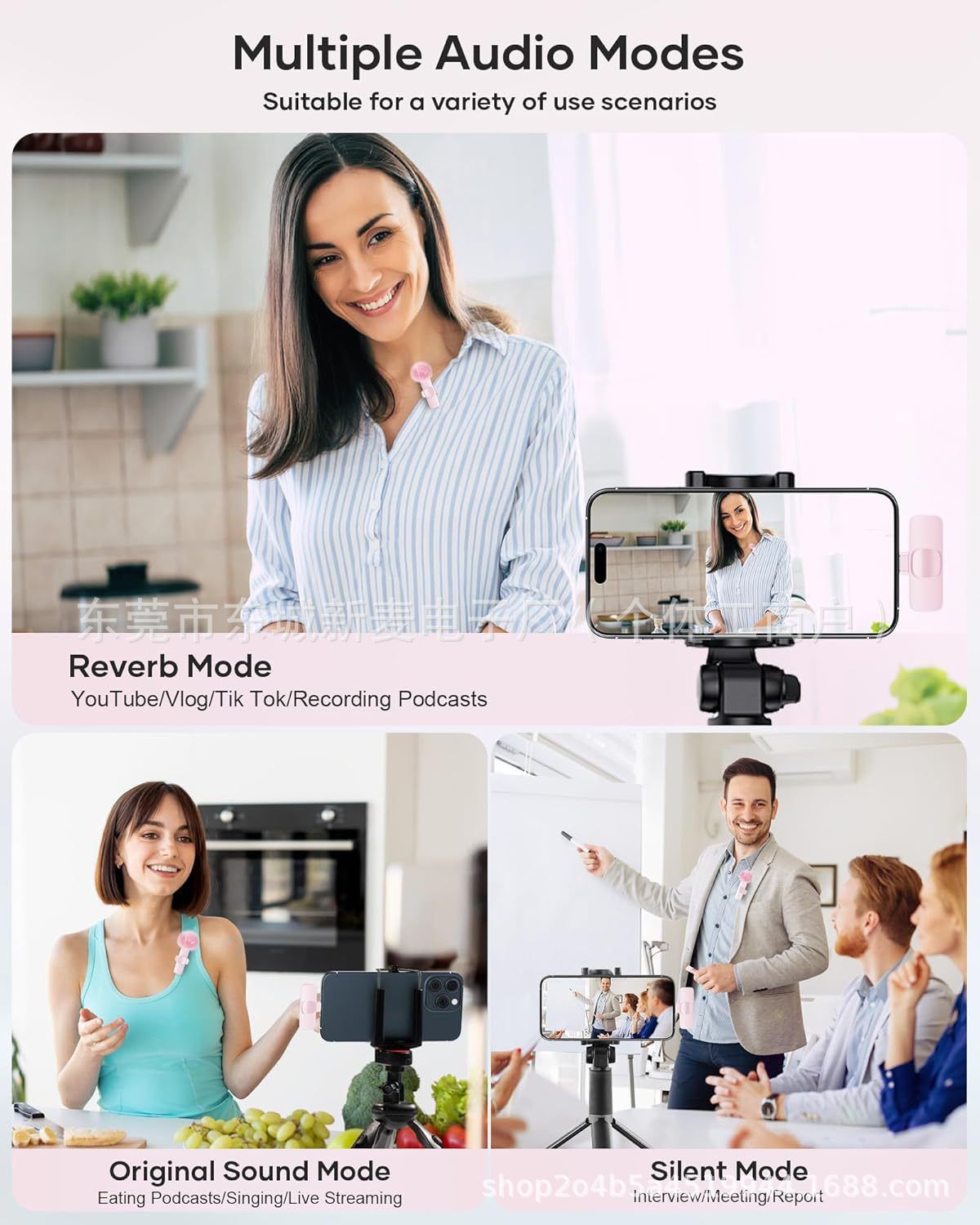 New Wireless Lavalier Microphone Portable Audio Video Recording Mini Microphone for iPhone Android PC Camera Live Gaming Phone