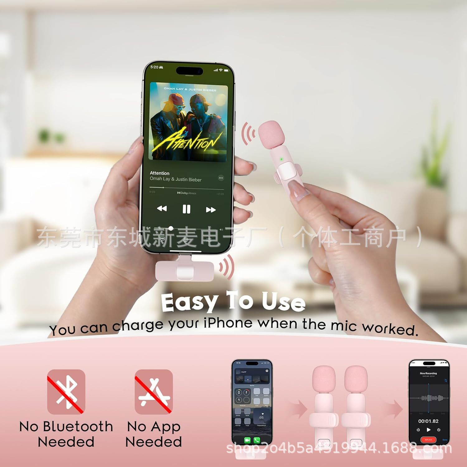 New Wireless Lavalier Microphone Portable Audio Video Recording Mini Microphone for iPhone Android PC Camera Live Gaming Phone