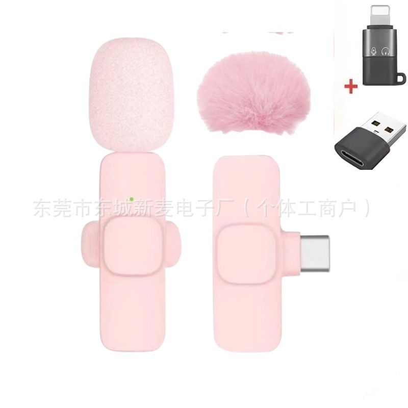 New Wireless Lavalier Microphone Portable Audio Video Recording Mini Microphone for iPhone Android PC Camera Live Gaming Phone