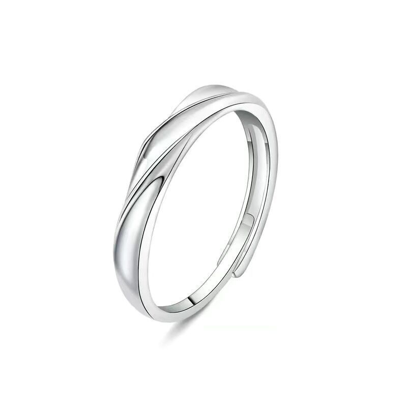 925 Sterling Silver Moissanite Rings For Women Crystal Adjustable Size Fine Party Couple Gifts Engagement Wedding Silver Jewelry