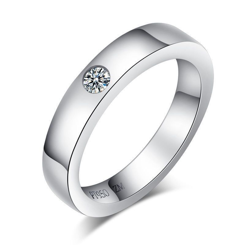 925 Sterling Silver Moissanite Rings For Women Crystal Adjustable Size Fine Party Couple Gifts Engagement Wedding Silver Jewelry