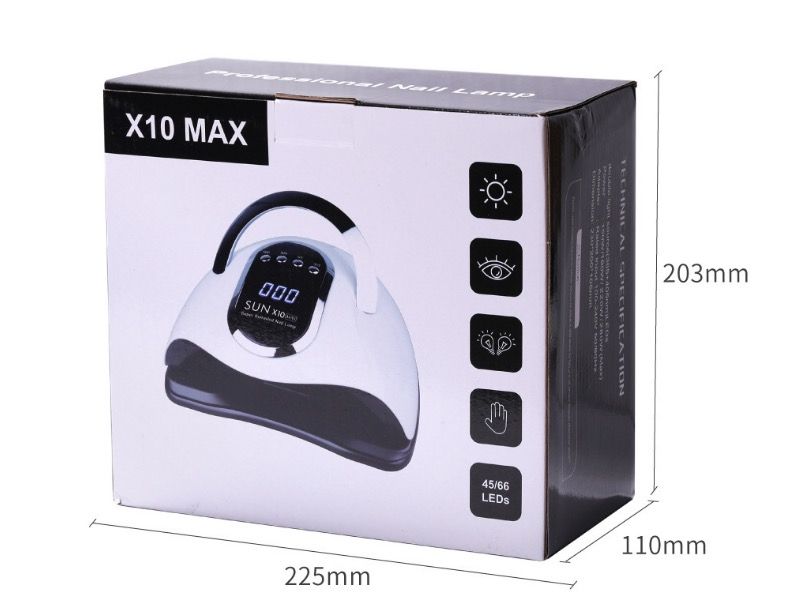 SUN X10 Max 280W Nail Dryers LED UV Light Blueque Nail Lamp Fast Drying Gel Nail Polish Dryer 66LEDS Home Use Ice Lamp With Auto Sensor For Manicure Salon