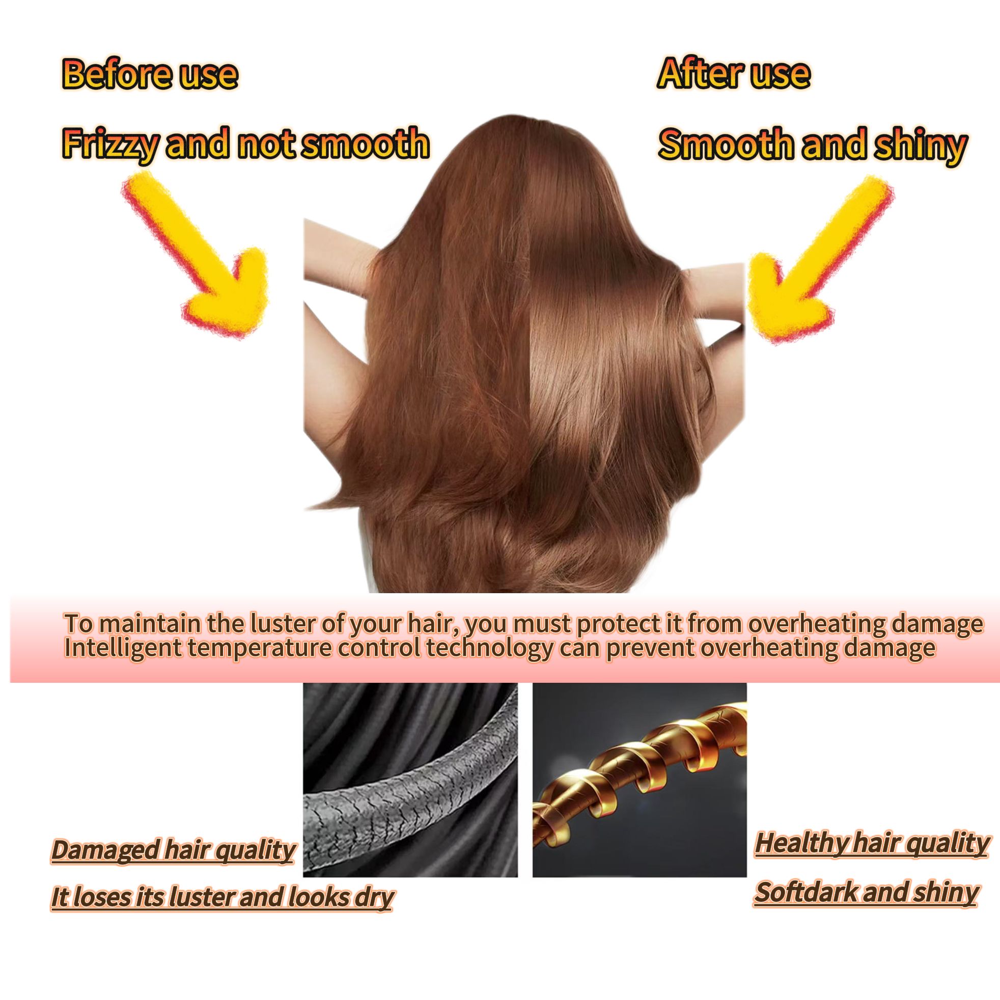Hair Dryers 800 W Super Wind Speed 3 Speed and 2 Temperature Settings - Includes 3 Styling Nozzles and 2 Comb Accessories Multifunctional Hairstyles