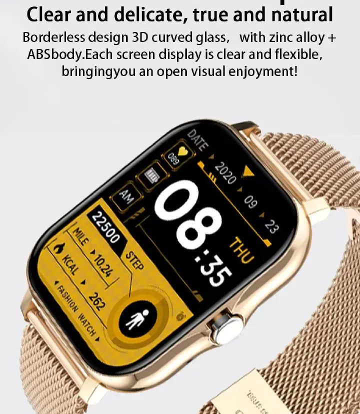New Steel Smart Watch For Men
Women Outdoor Sports Waterproof FitnessTracker Heart Rate Blood Monitor BluetoothSmart Watch For IOS Android