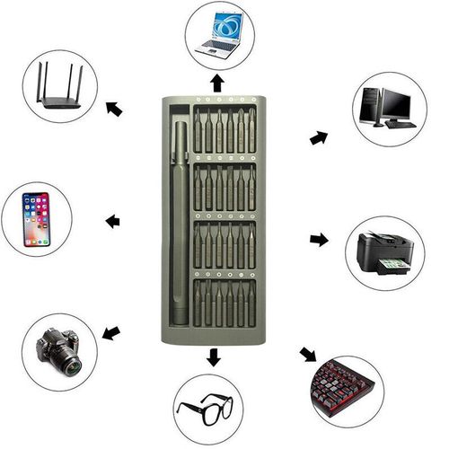 Tools 24 in 1 Screwdriver Set Magnetic Bit Phillips Hexagonal Precision DIY Removable Mini Tool Kit for Smart Home PC Phone or Computer Repair Black Magnetic Mini Repair Tool Kit