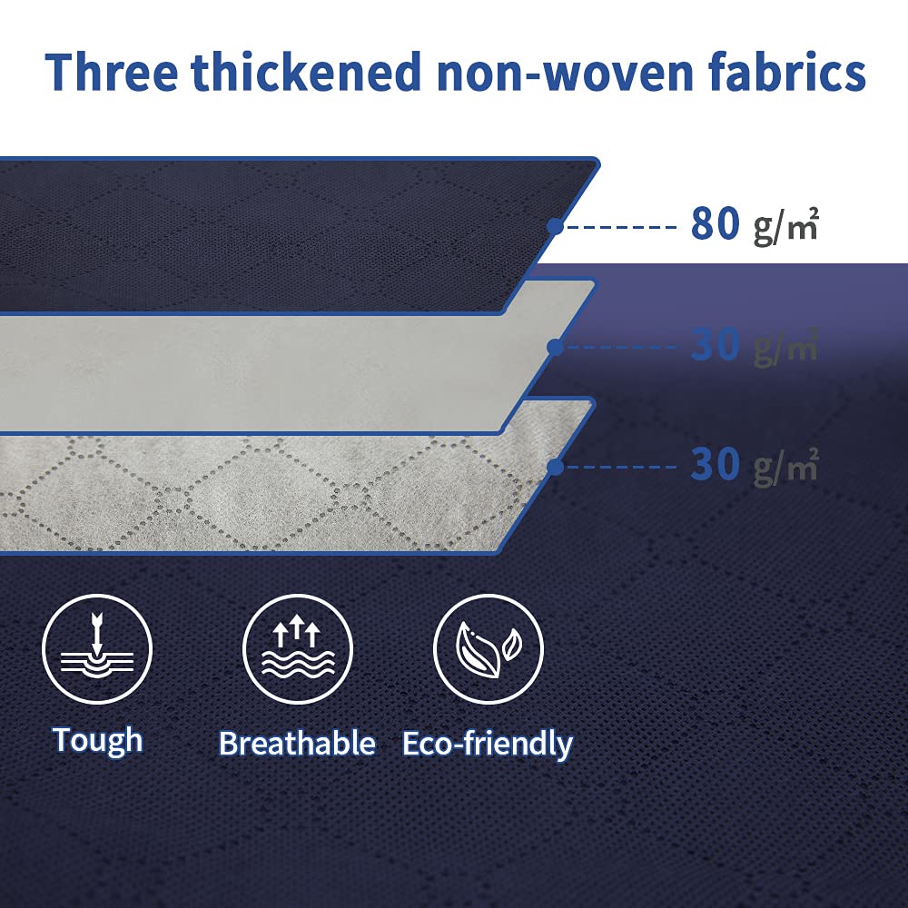 Navy Single or 2 Piece Set Quilt Foldable Portable Large Storage Bag Non-Woven Oversized Organizer Moisture Proof Luggage Duvet Cloth Storage Bag Suitcase Bag Box