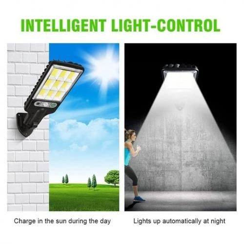 New Solar Light PIR Motion Sensor Garden Outdoor LED Lighting Waterproof Smart Remote Control Light Solar Street Lamp - 3 Lighting Modes