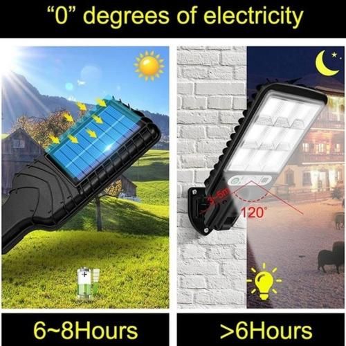 New Solar Light PIR Motion Sensor Garden Outdoor LED Lighting Waterproof Smart Remote Control Light Solar Street Lamp - 3 Lighting Modes