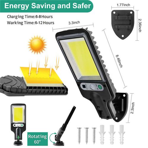 New Solar Light PIR Motion Sensor Garden Outdoor LED Lighting Waterproof Smart Remote Control Light Solar Street Lamp -117COB