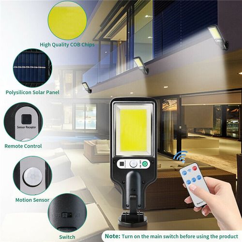 New Solar Light PIR Motion Sensor Garden Outdoor LED Lighting Waterproof Smart Remote Control Light Solar Street Lamp -117COB