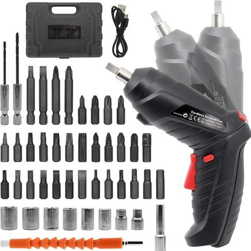 High range Multi-function electric hammer rechargeable electric screwdriver hand impact drill electric drill household small pistol drill lithium tools+ 47 accessories