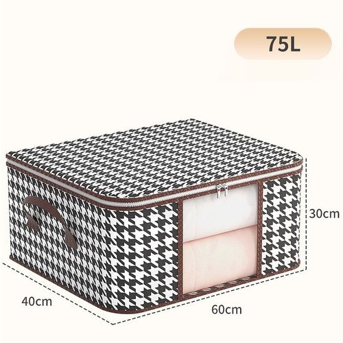 2 specifications Visible window Thickened non-woven quilt household large-capacity storage box with handle Home clothes organizer foldable box Moving small objects Daily necessities storage bag