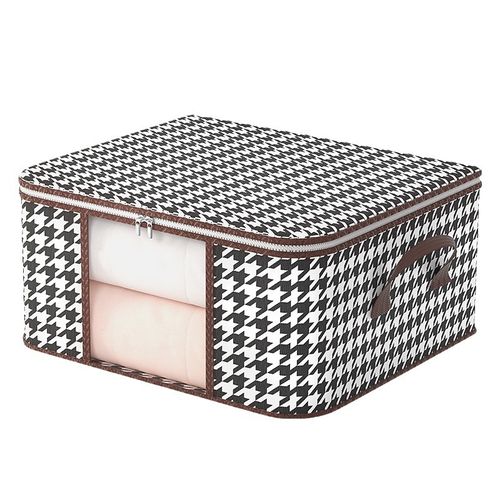 2 specifications Visible window Thickened non-woven quilt household large-capacity storage box with handle Home clothes organizer foldable box Moving small objects Daily necessities storage bag
